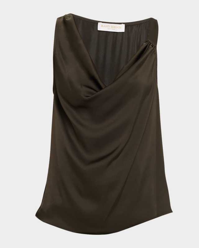 Zoe Draped Satin Blouse